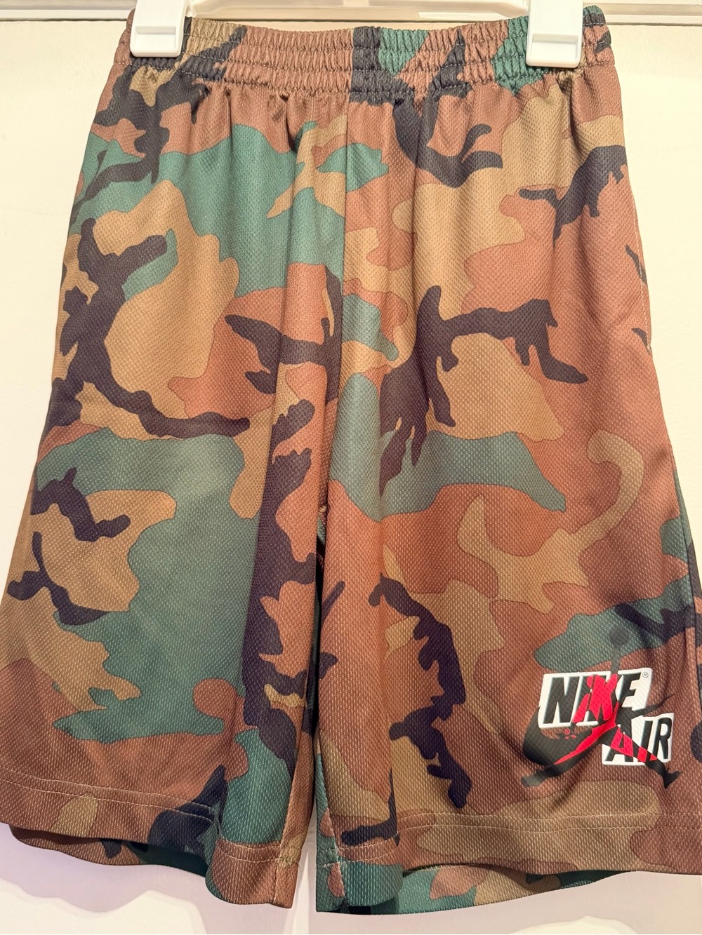 Jordan/Nike Air Big Kids Camo Basketball Shorts - Brown/Green - Size Medium